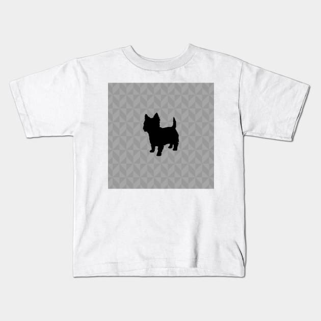 Cairn Terrier / Westie Dog Lover Gift - Scandi Geometric Silhouette Kids T-Shirt by Elsie Bee Designs